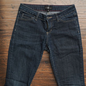 CELLO JEANS: Dark blue skinny fit w/ cream threads